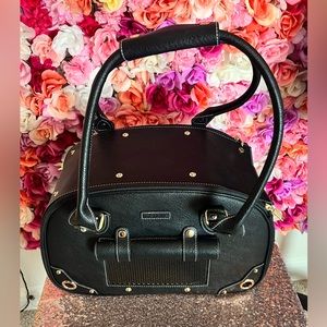 Black Leather Dog Carrying Bag!